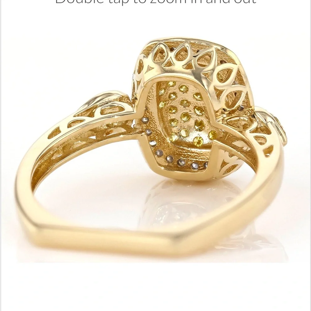 πHPπ10K Diamond YELLOW & WHITE .53ctw SOLID Yellow Gold NATURAL & MINED - Picture 7 of 13